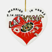 Las Vegas Wedding Date Holiday Ornament (Achterkant)