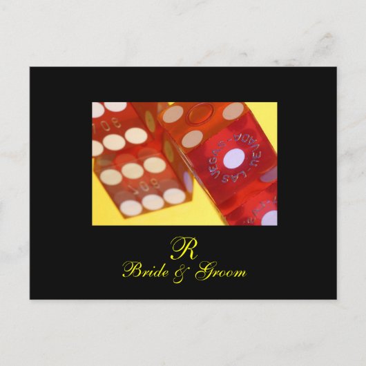 Las Vegas Wedding Dice Save the Dates Briefkaarten (Voorkant)