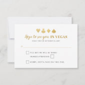 Las Vegas Wedding Elegant Pink Gold RSVP Kaartje (Achterkant)