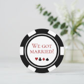 Las Vegas Wedding Elopement Announcement Poker Kaart (Staand voorkant)