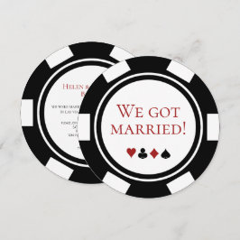 Las Vegas Wedding Elopement Announcement Poker Kaart