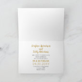 Las Vegas Wedding Folded Announcement Kaart - Gold (Binnen)