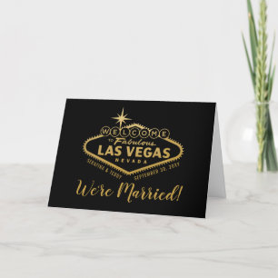 Las Vegas Wedding Folded Announcement Kaart - Gold