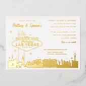 Las Vegas Wedding Gold Foil Uitnodiging (Voorkant)