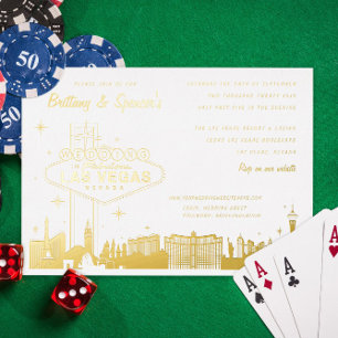 Las Vegas Wedding Gold Foil Uitnodiging
