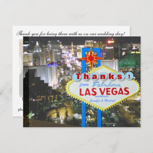 Las Vegas Wedding Hartelijk dank Aankondiging (Voorkant / Achterkant)