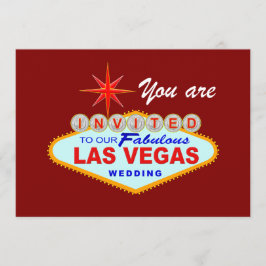 Las Vegas Wedding Invitation BURGUNDY Kaart