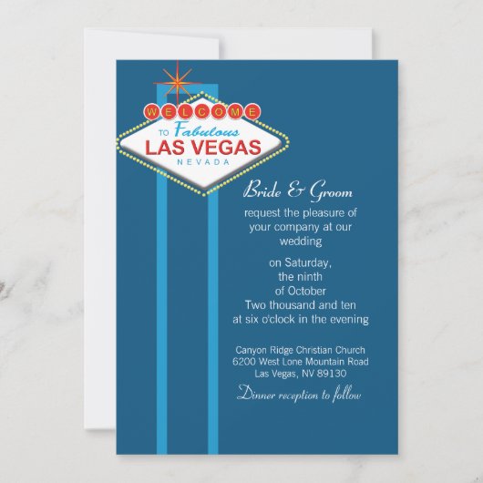 Las Vegas Wedding Invitation Kaart (Voorkant)