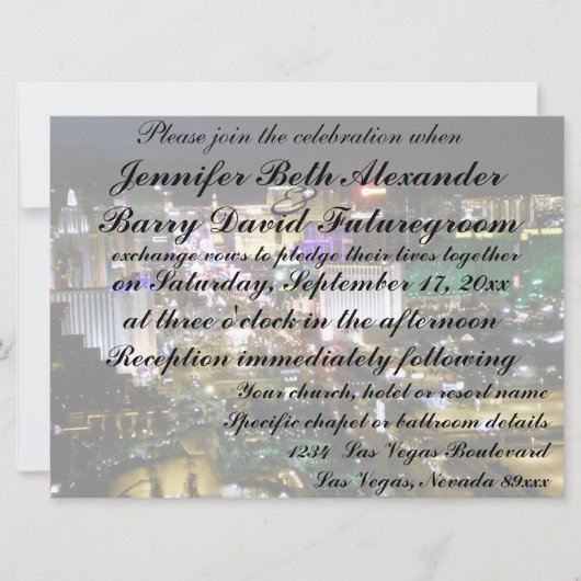 las vegas Wedding Invitation Kaart (Voorkant)