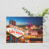 Las Vegas Wedding Invitation Kaart (Staand voorkant)