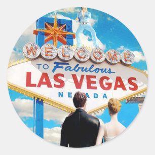 Las Vegas Wedding Invitation Ronde Sticker