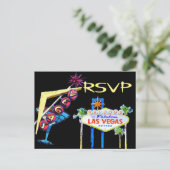 Las Vegas Wedding Invitation RSVP Uitnodiging Briefkaart (Staand voorkant)