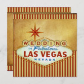 Las Vegas Wedding Invitation Sjabloon Kaart (Voorkant / Achterkant)