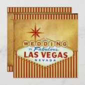 Las Vegas Wedding Invitation Sjabloon Kaart (Voorkant / Achterkant)