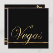 Las Vegas Wedding Invitation Sjabloon Kaart (Voorkant / Achterkant)