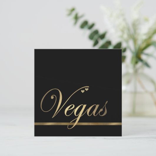Las Vegas Wedding Invitation Sjabloon Kaart (Staand voorkant)