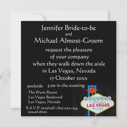 Las Vegas Wedding Invite Kaart (Voorkant)