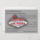 Las Vegas Wedding Invite Silver Gray Kaart (Voorkant)