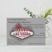 Las Vegas Wedding Invite Silver Gray Kaart (Staand voorkant)