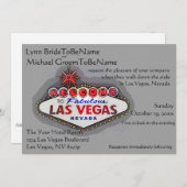 Las Vegas Wedding Invite Silver Gray Kaart (Voorkant / Achterkant)