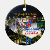 Las Vegas Wedding Jackpot Keramisch Ornament (Voorkant)
