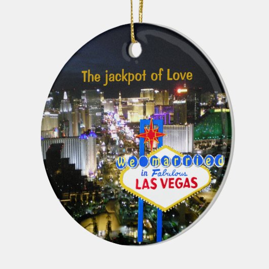 Las Vegas Wedding Jackpot Keramisch Ornament (Links)