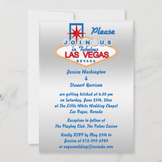 Las Vegas Wedding Kaart (Achterkant)