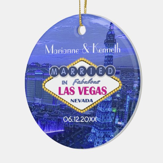 Las Vegas Wedding Keramisch Ornament (Links)