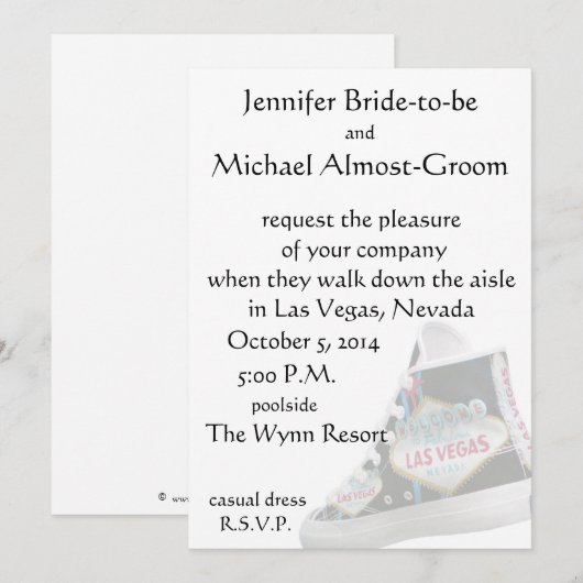 Las Vegas Wedding : loop door het gangpad Kaart (Voorkant / Achterkant)
