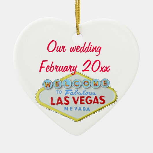 Las Vegas Wedding Memento Keramisch Ornament (Voorkant)