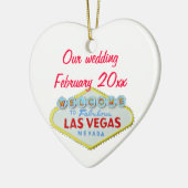 Las Vegas Wedding Memento Keramisch Ornament (Links)