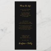 Las Vegas Wedding Menu Gold Black (Achterkant)