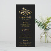 Las Vegas Wedding Menu Gold Black (Staand voorkant)