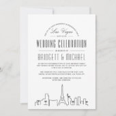 Las Vegas Wedding | Moderne Deco Skyline Kaart (Voorkant)