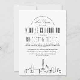 Las Vegas Wedding | Moderne Deco Skyline Kaart