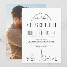 Las Vegas Wedding | Moderne Deco Skyline Kaart