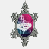 Las Vegas Wedding Monogram Keepomwille Tin Sneeuwvlok Ornament (Links)