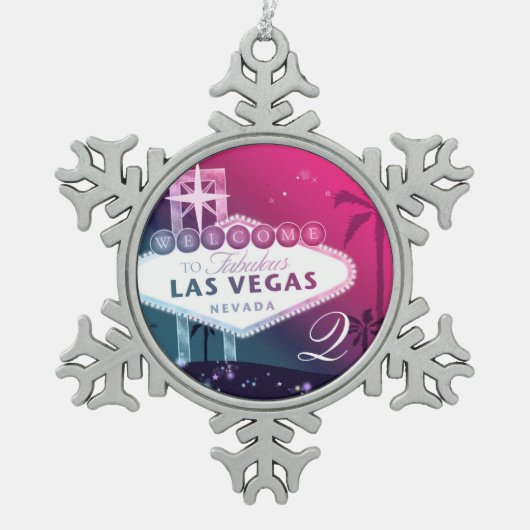 Las Vegas Wedding Monogram Keepomwille Tin Sneeuwvlok Ornament (Voorkant)