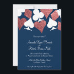 Las Vegas Wedding Navy met Roos Gold Glitter Kaart<br><div class="desc">Roos gouden glitter op een marineblauwe achtergrond maken deze uitnodiging ideaal voor een blitse en romantische bruiloft in Las Vegas (of casinothema),  alles wat je nodig hebt is liefde en een of twee getuigen!</div>