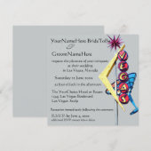 Las Vegas Wedding Neon Sign. Silver Grey Kaart (Voorkant / Achterkant)
