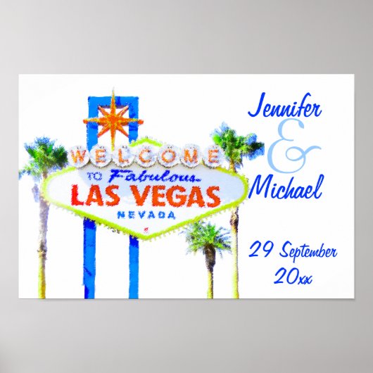 Las Vegas Wedding Party Sign Poster (Voorkant)