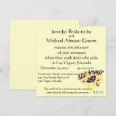 Las Vegas Wedding Pastel Yellow Heart Kaart (Voorkant / Achterkant)
