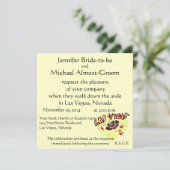 Las Vegas Wedding Pastel Yellow Heart Kaart (Staand voorkant)