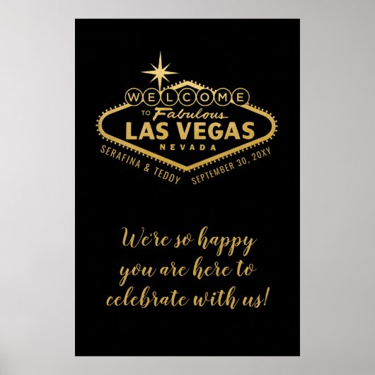 Las Vegas Wedding Personalized 24x36 Welkomstteken Poster (Voorkant)
