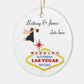 Las Vegas Wedding Personalized Ceramic Ornament (Links)