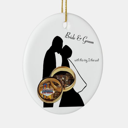 Las Vegas Wedding Personalized Ceramic Ornament (Rechts)
