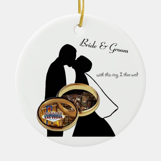 Las Vegas Wedding Personalized Ceramic Ornament (Voorkant)