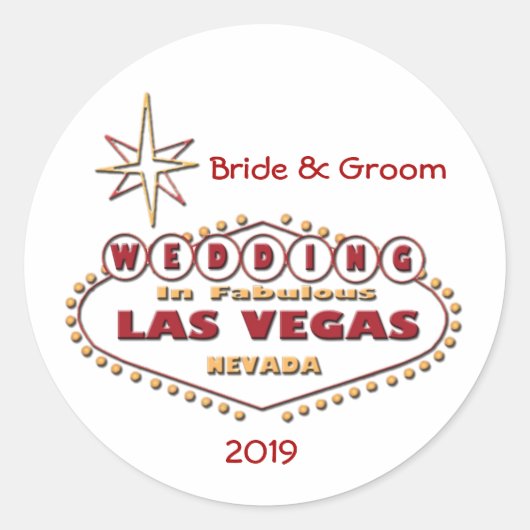 Las Vegas Wedding Personalized Sticker (Voorkant)