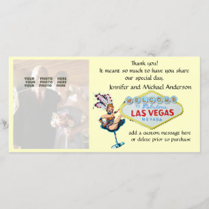 Las Vegas Wedding Photo Dank u wel Bedankkaart