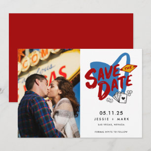 Las Vegas Wedding Photo Save the Date Aankondiging